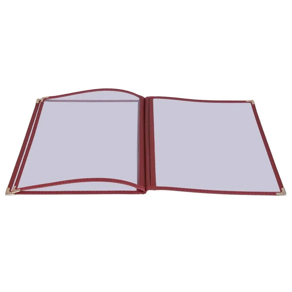 Yescom 30 Pack 8.5x11 6 View 3 Page Menu Cover Burgundy Trim Trifold Transparent ...