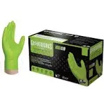 GLOVEWORKS HD Green Nitrile Industrial Disposable Gloves, 8 Mil, Latex-Free, Raised Diamond Texture, Medium, Box of 100