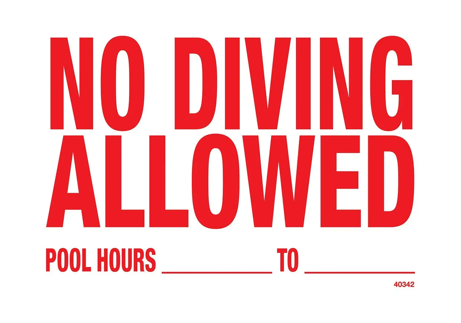 Poolmaster No Diving Allowed Swimming Pool Sign 40342