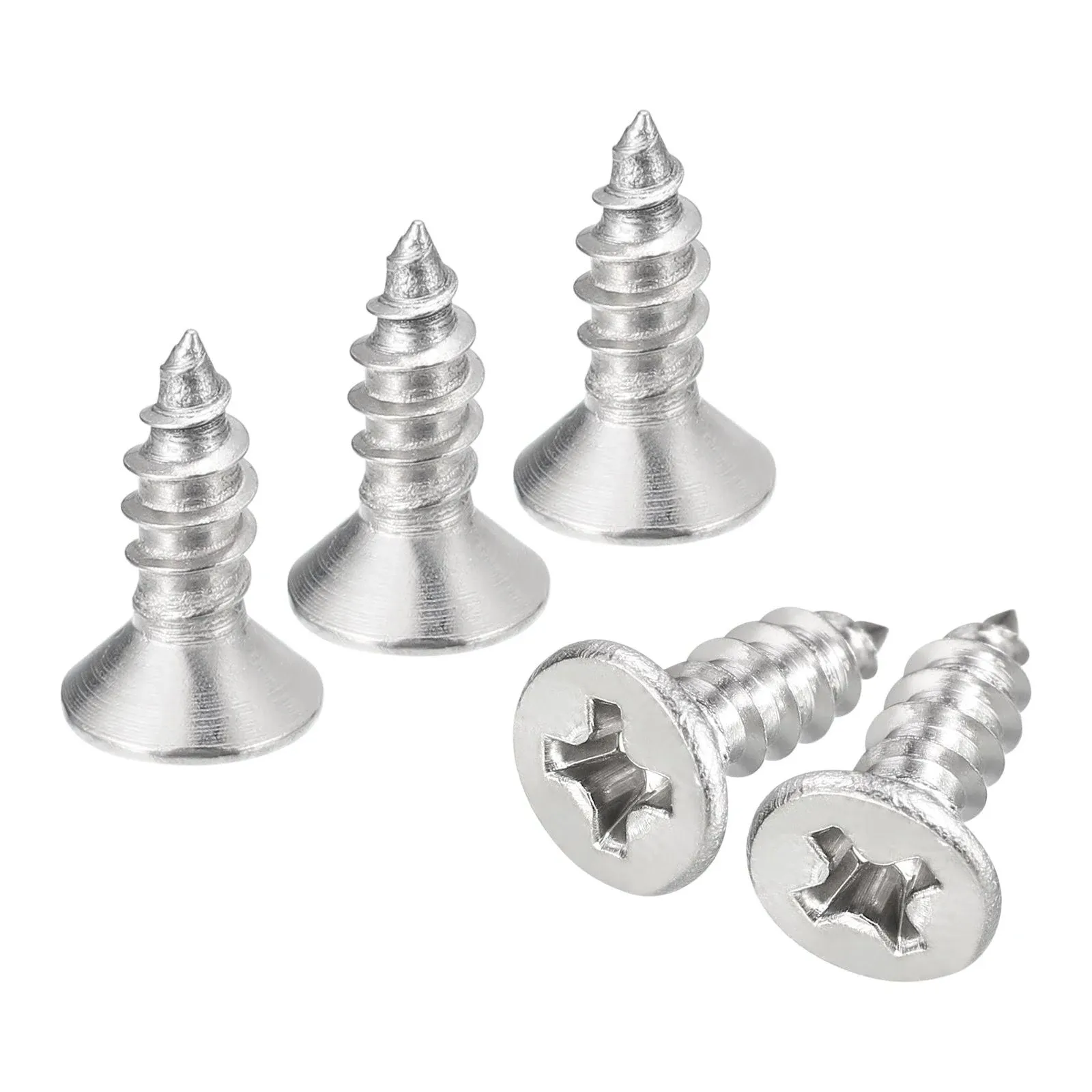 Uxcell Flat Head Sheet Metal Screws, Phillips Drive Wood Screws 304 Stainless ...