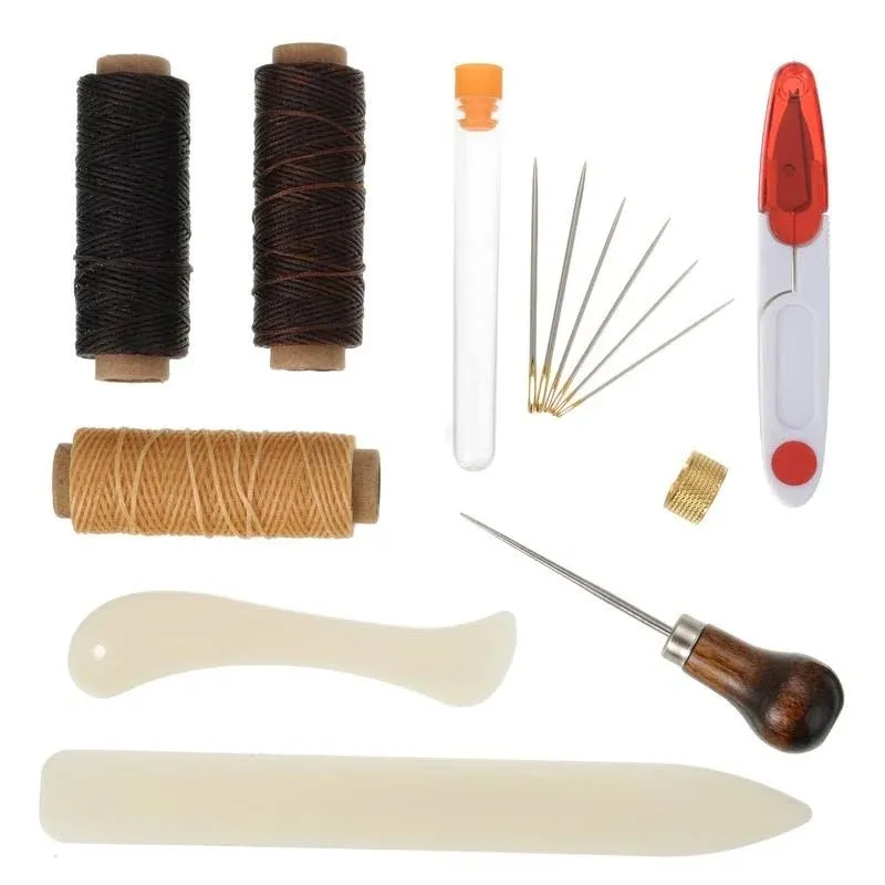 WEBEEDY Bookbinding Kits, Bookbinding Supplies with Complete Bookbinding Tools, Includes Binding Paper, Folder Paper Creaser, Bending Needle, Thread, Leather Wrap Strips, Glue, Binding Starter Kit