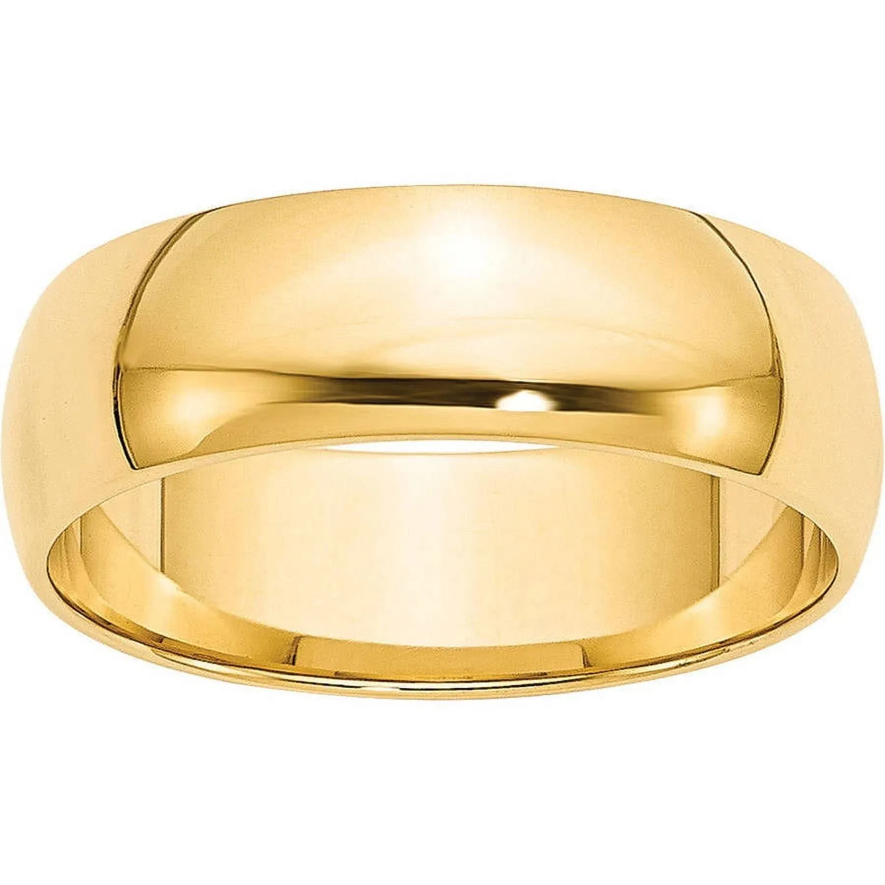 10K Yellow Gold 6mm Lightweight Half Round Band Ring