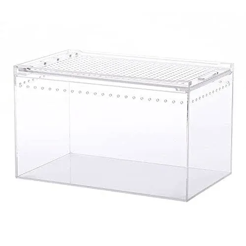 NANEEZOO Magnetic Acrylic Enclosure 10x6x6 Inch Tall Long Case Reptile Habitat Terrarium cage for Terrestrial Arboreal Tarantula Scorpion Sling