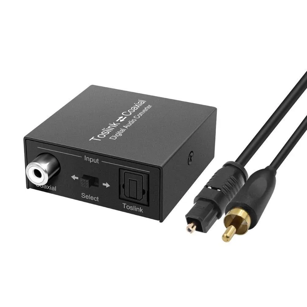 Laboen Digital Coaxial to Optical Converter, Bi-Directional Coax Digital Audio Converter Optical-to-Coaxial or Coax-to-Optical Digital