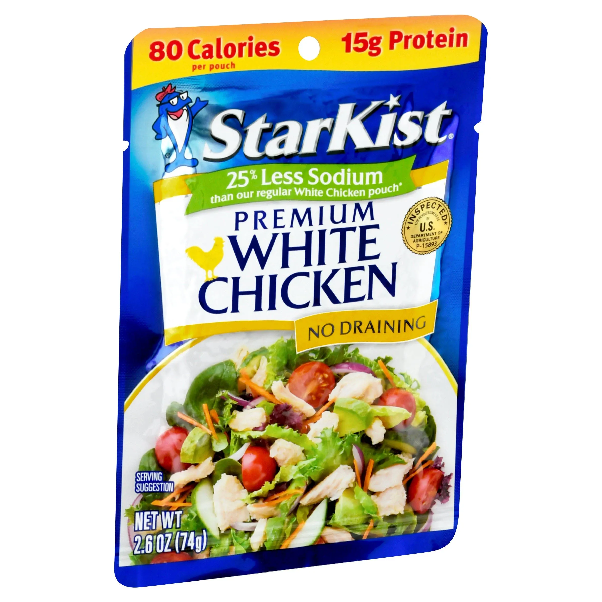 Starkist 25% Less Sodium White Chicken Pouch-2.6 oz.-12/Case