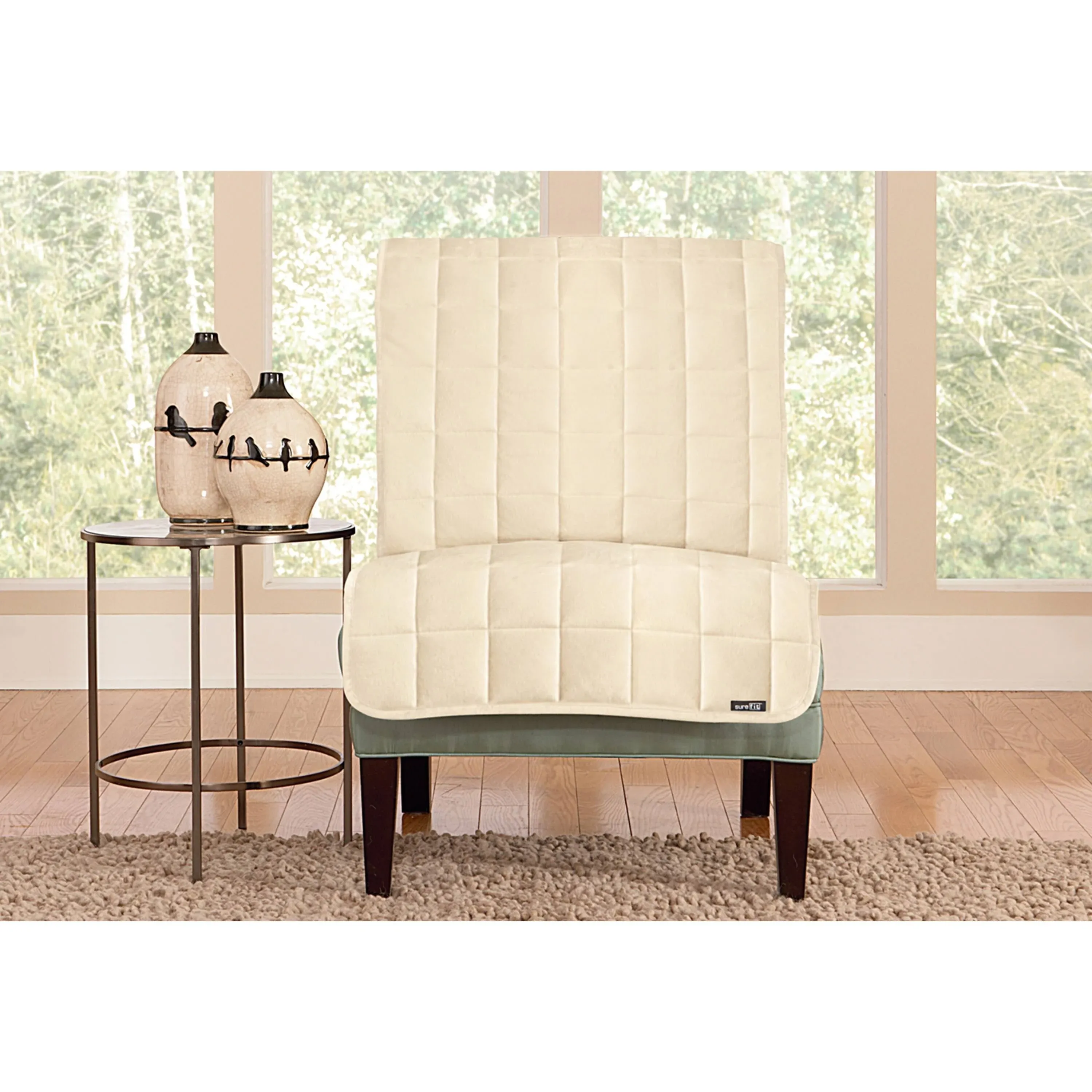 Antimicrobial Quilted Armless Chair Furniture Protector - Sure Fit