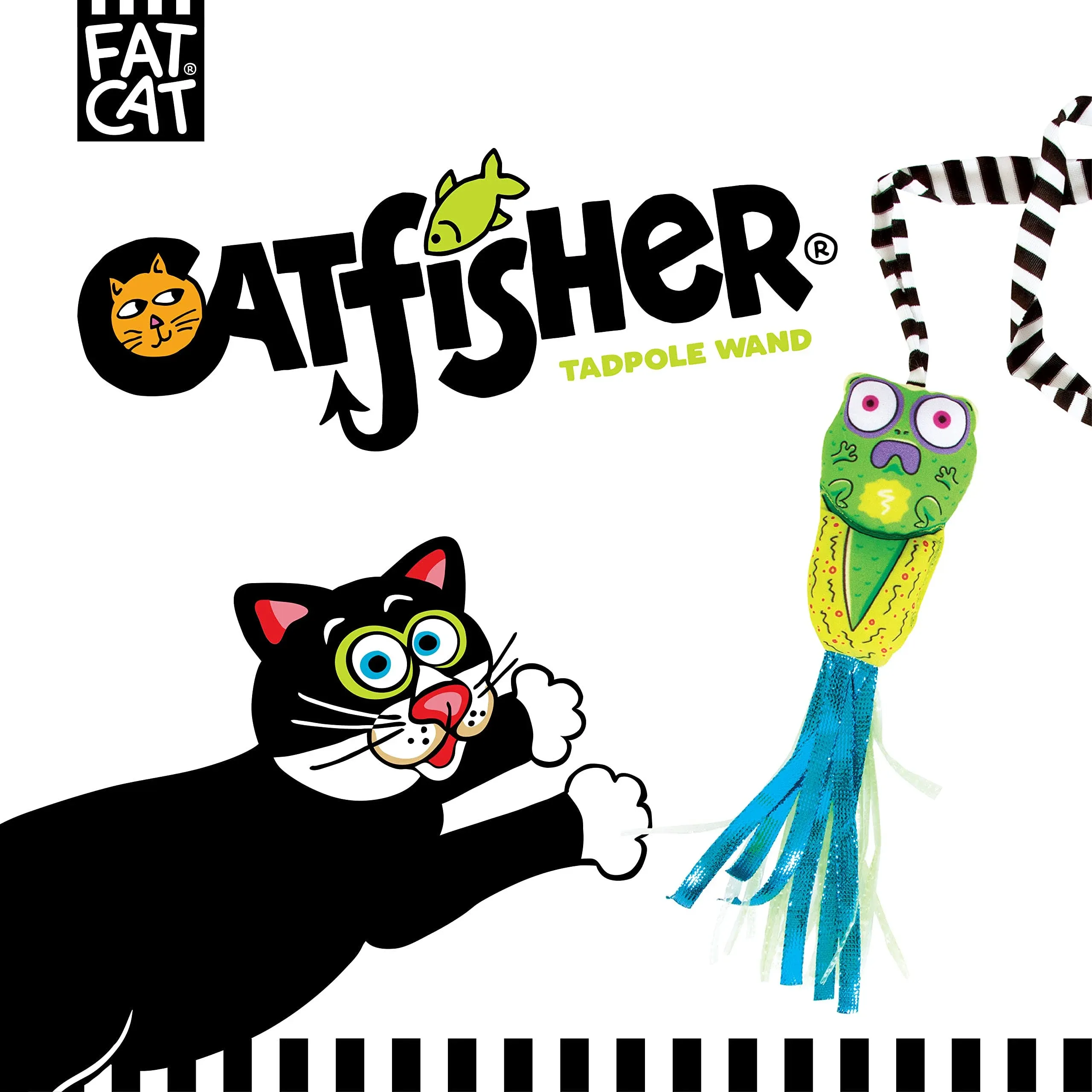 Fat Cat Catfisher Teasers Cat Toy, Tadpole Wand