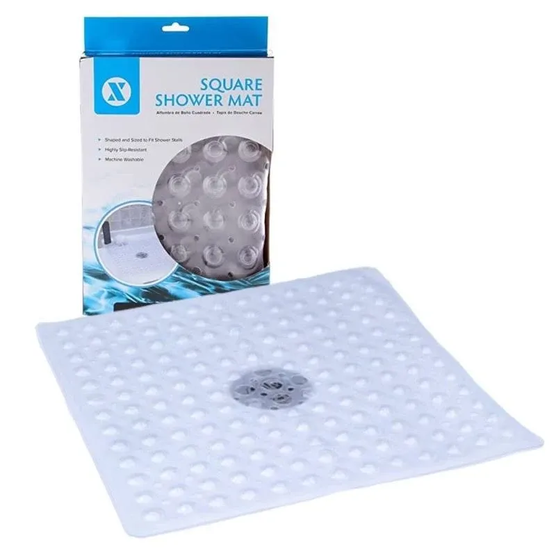 SlipX Solutions Deluxe Square Shower Mat - Clear 21" x 21"