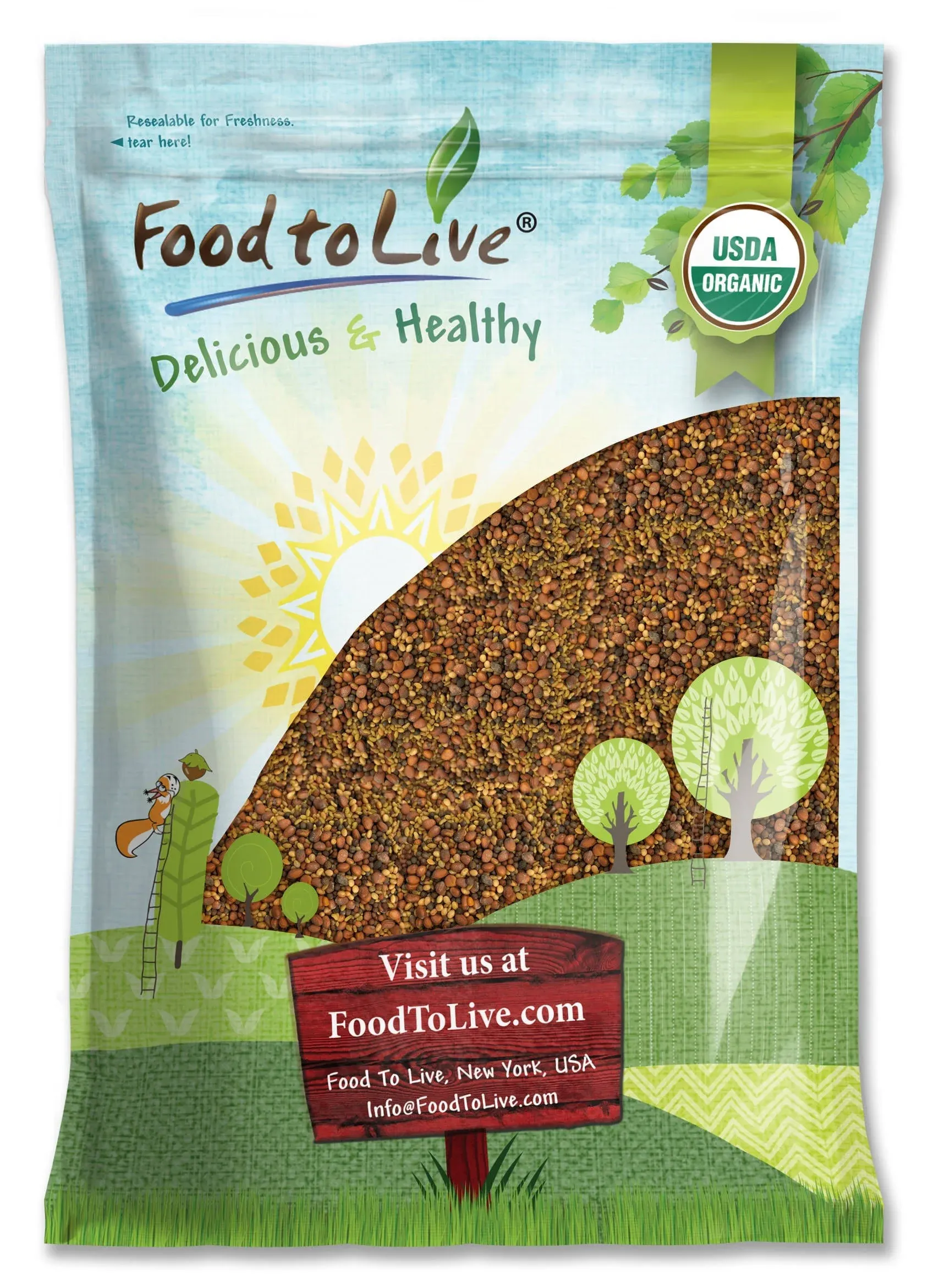 Food to Live Organic Salad Mix of Sprouting Seeds, 1 Pound – Non-GMO Broccoli, Radish, Clover, Alfalfa. Rich Germination Rate, Non-Irradiated, Kosher, Vegan Superfood, Bulk, Rich in Sulforaphane