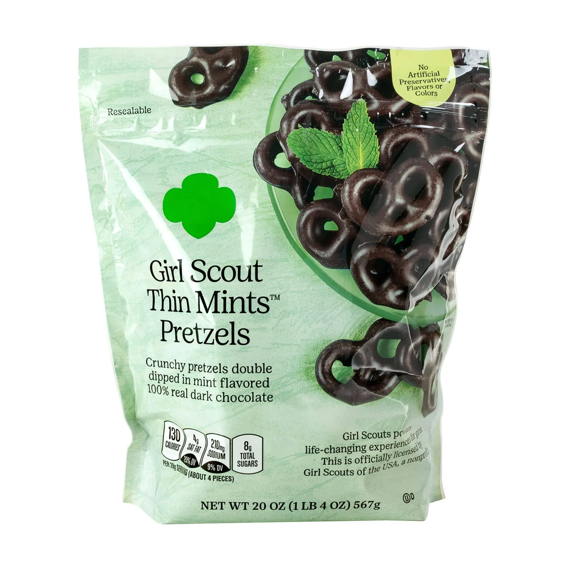 Girl Scouts Thin Mints Pretzels, Mint Chocolate, 20 oz Bag