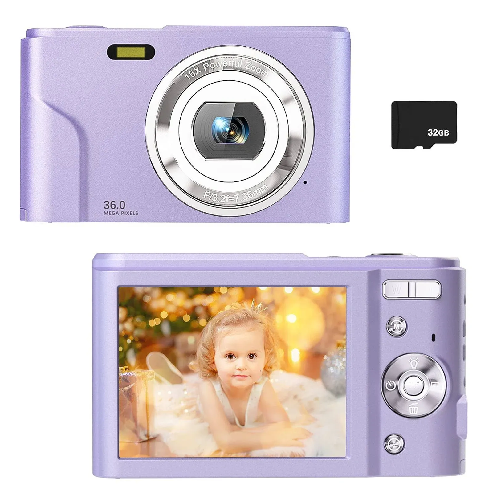 Digital Camera for Kids Boys and Girls - 36MP Children's Camera with 32GB SD ...