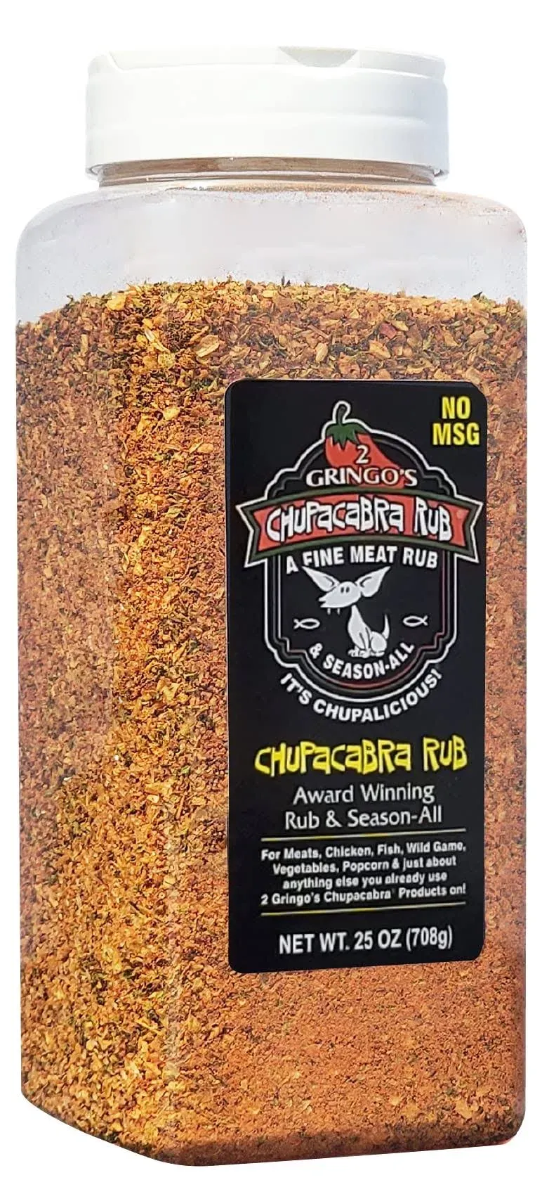 2 Gringos Chupacabra Original Fine Meat Rub No MSG 25 Ounces