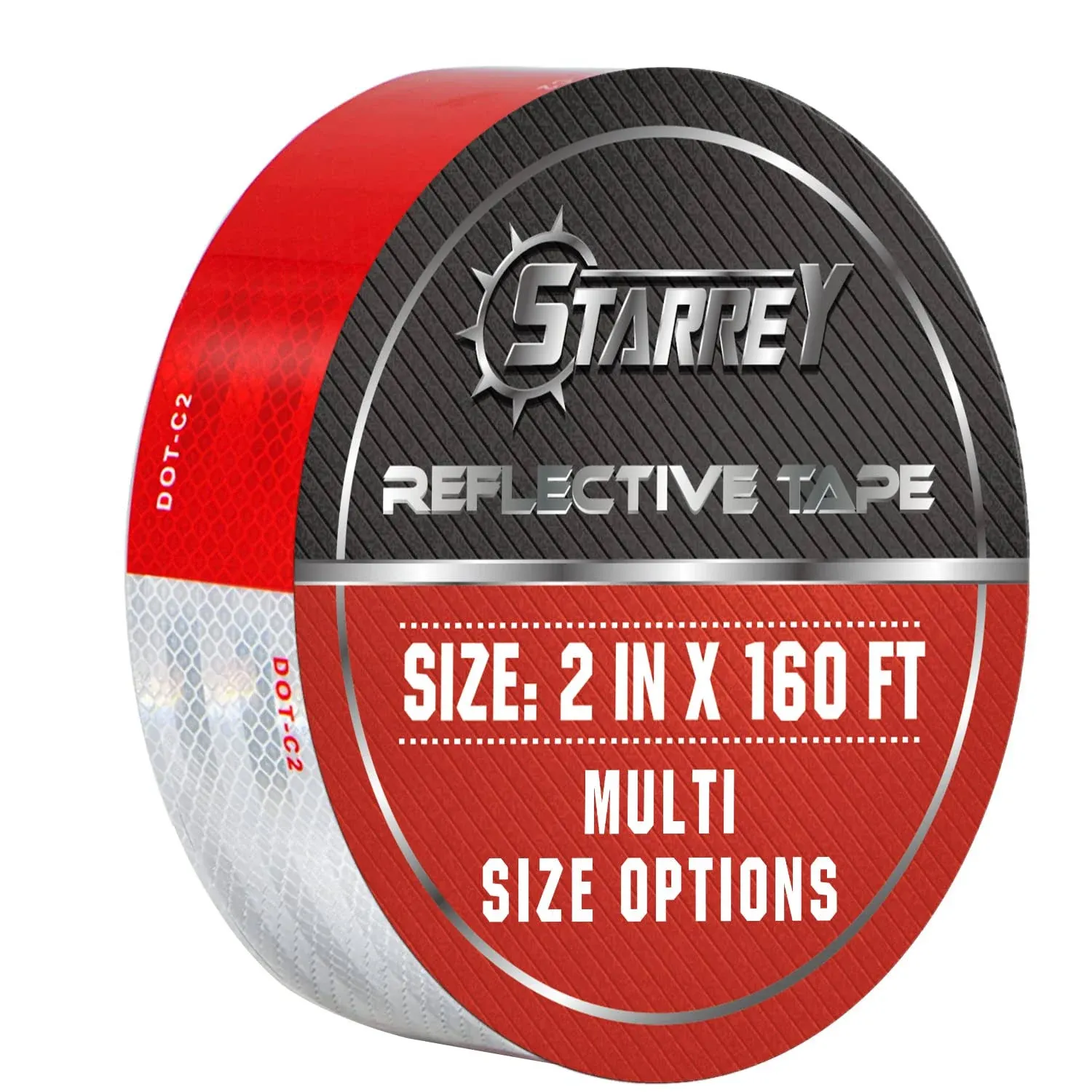 Generic STARREY DOT-C2 Reflective Tape 2 in x 160 ft Red White Waterproof Self ...