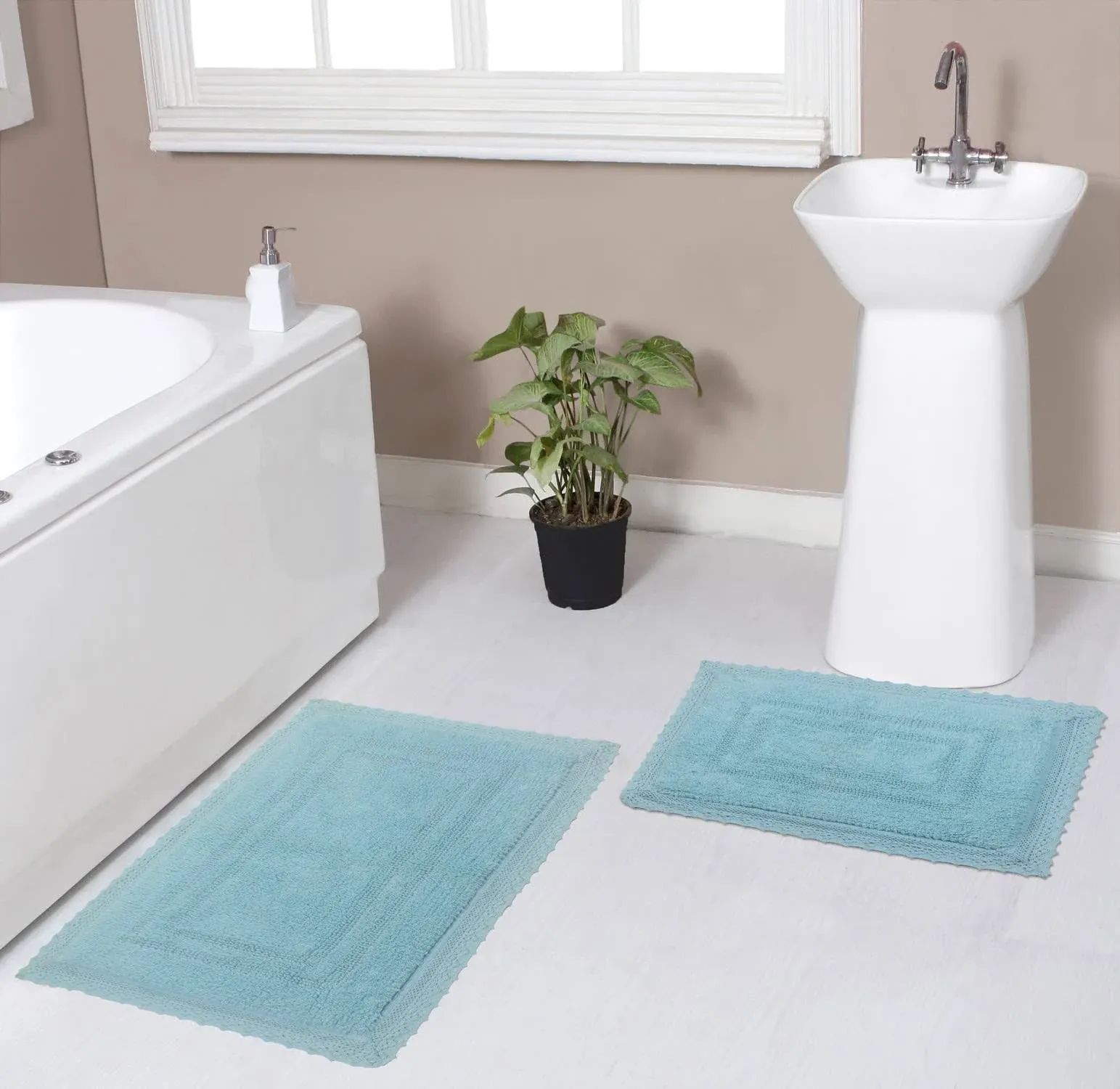 Home Weavers Opulent Bathmat Absorbent Cotton 2 Piece Set Machine Washable ...