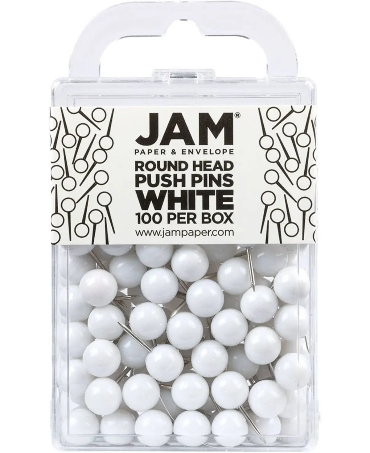 JAM Paper Colorful Round Push Pins, 100ct.