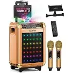 Karaoke Machine for Adults and Kids w/ 2 Bluetooth Wireless Microphones Portable