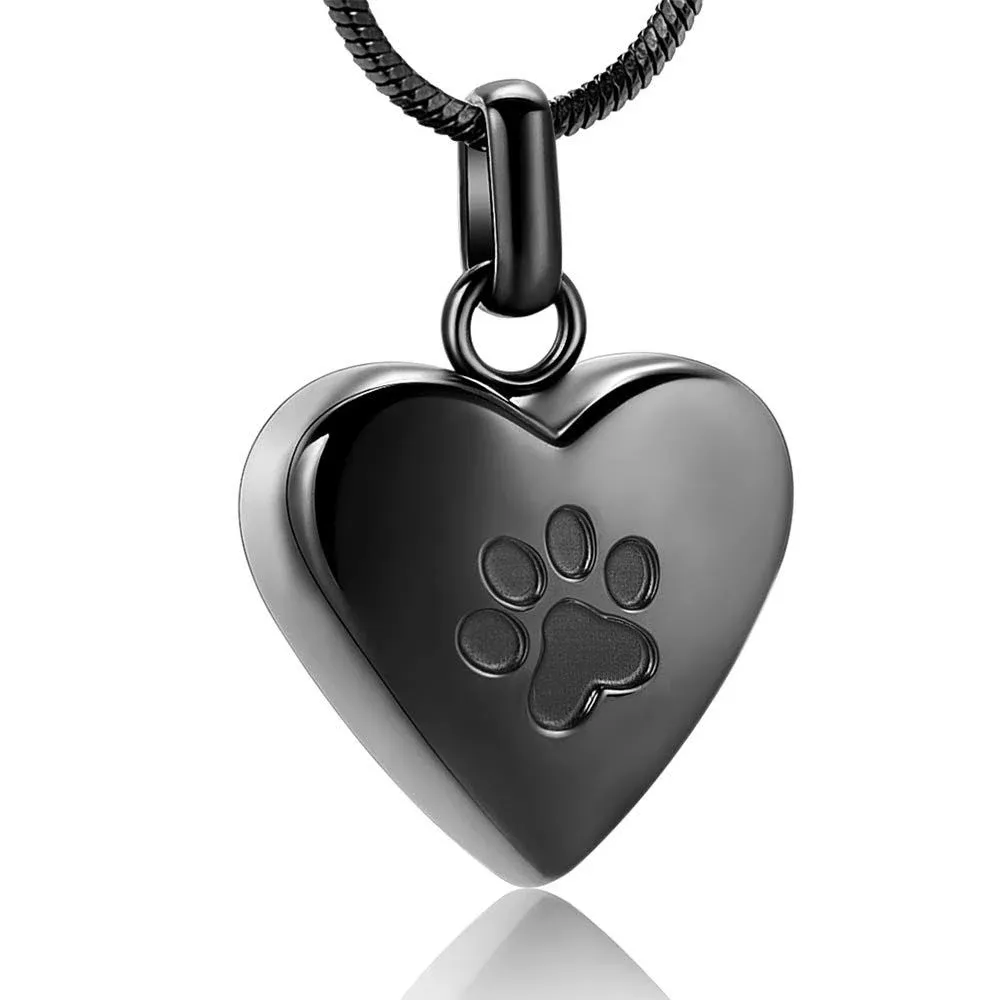 zeqingjw Pet Cremation Jewelry for Ashes Pendant Paw Print Pet Heart Urn Necklace ...