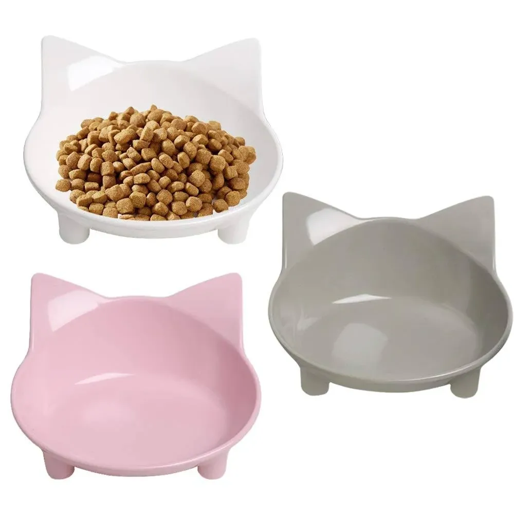 Rapsrk Cat Bowls Cat Food Bowl Non Slip Pet Bowl Shallow Cat Water Bowl to Stress ...