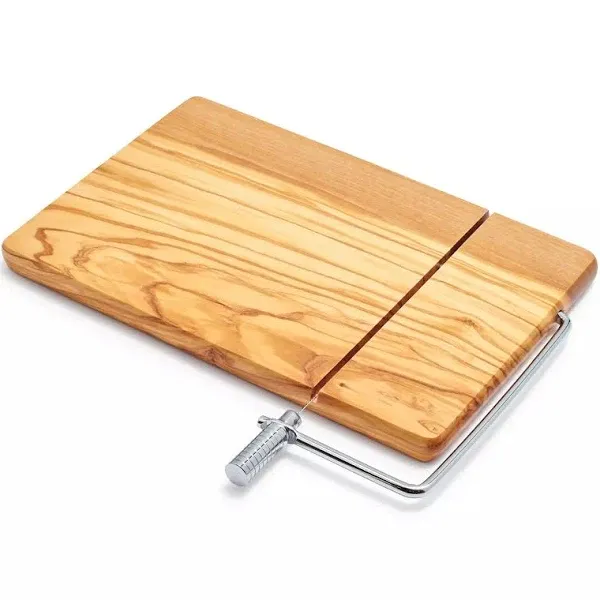 Olivewood Cheese Board with Built-In Slicer, Tan