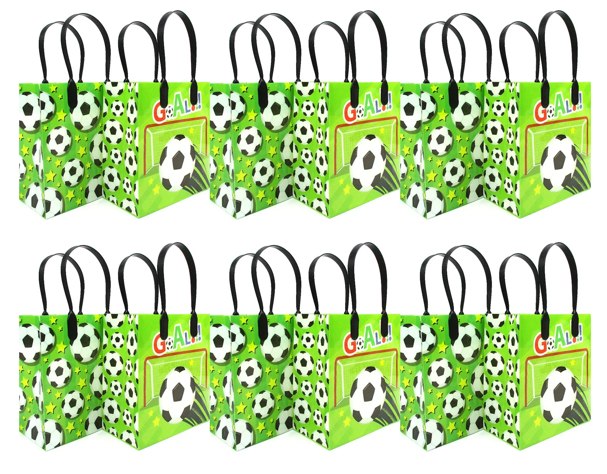 TINYMILLS Soccer Futbol Party Favor Bags Treat Bags with Handles, Soccer Futbol ...