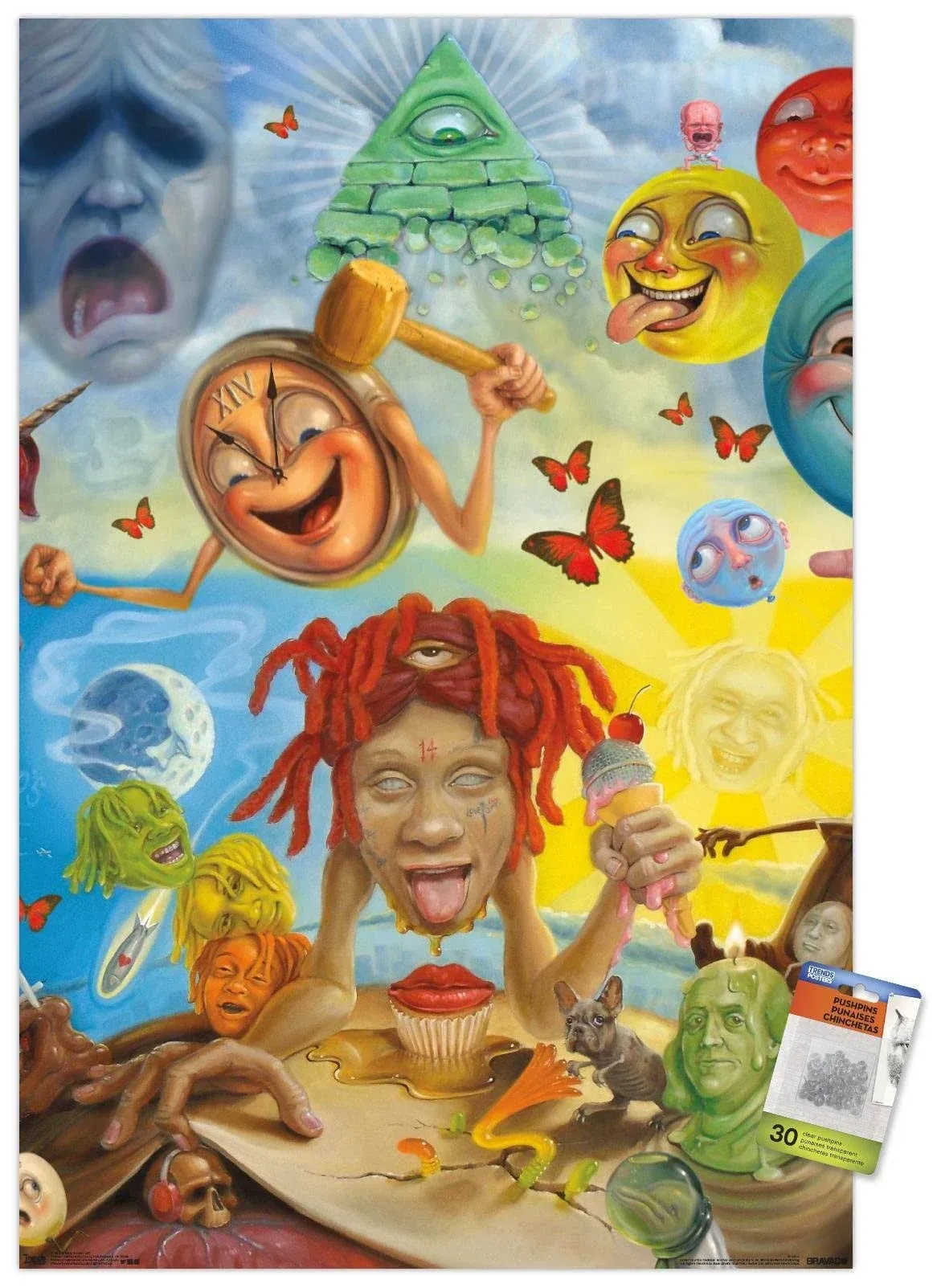 Trippie Redd - Art Wall Poster with Push Pins, 22.375 inch x 34 inch, EB17668PPEC