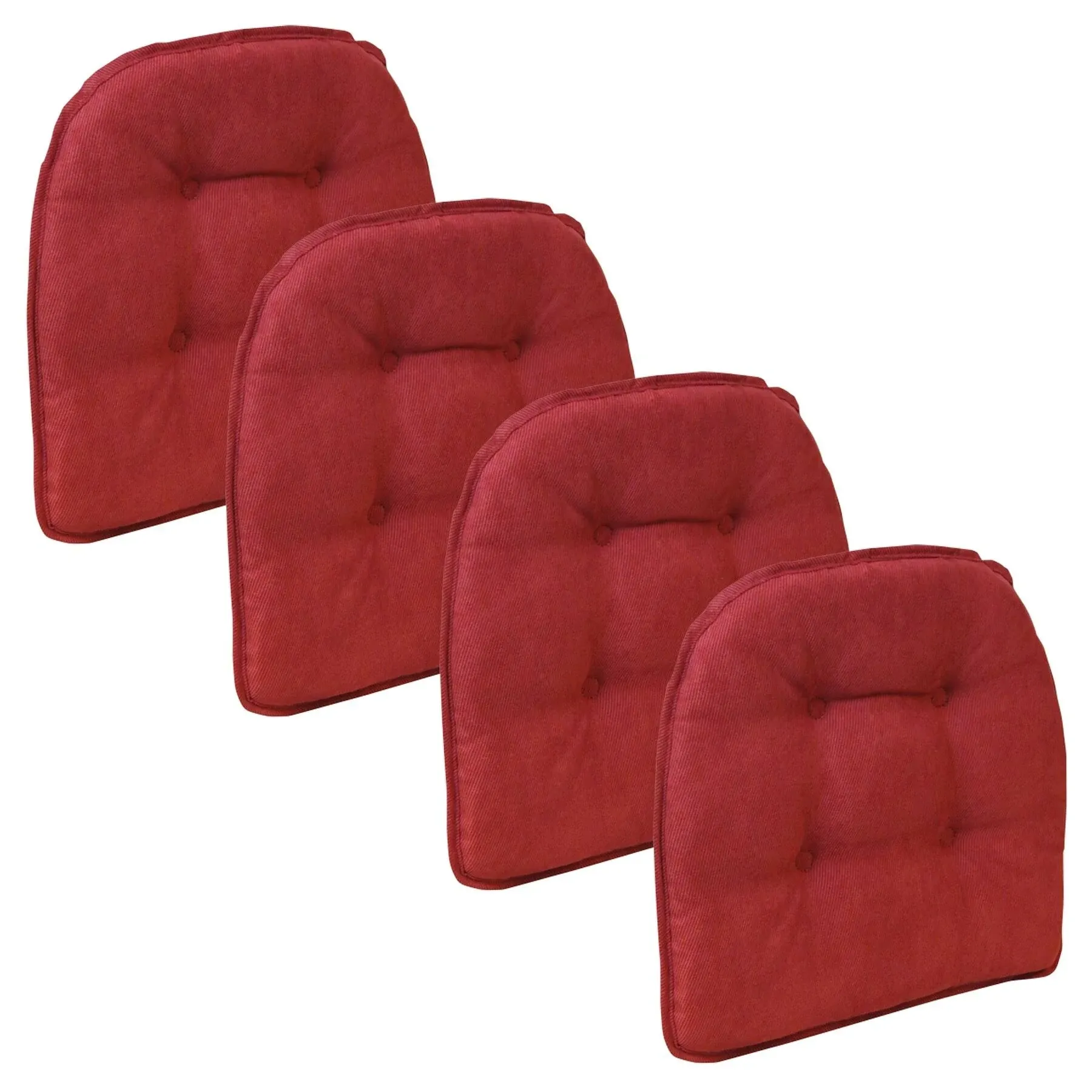 Twillo Marine Tufted Chair Pad - Set of 6 - Red