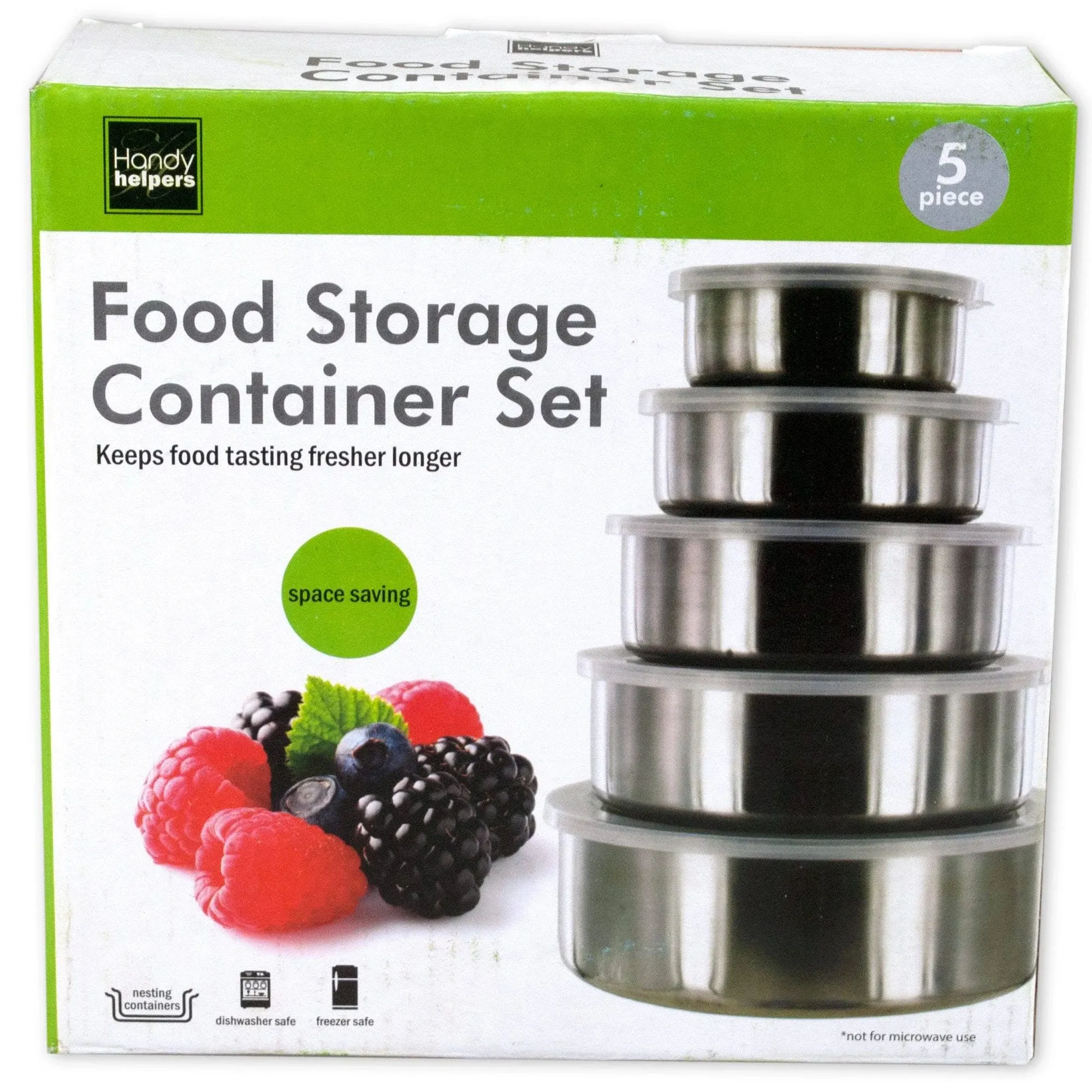 metal food storage container set - nesting -- 6 per box