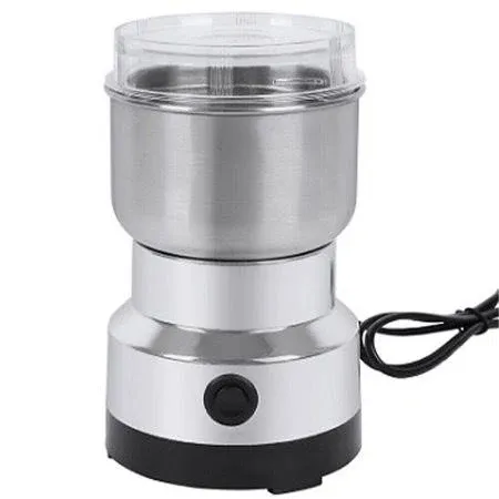 Electric Coffee Bean Grinder Nut Seed Herb Grind Spice Crusher Mill Blender, Silver