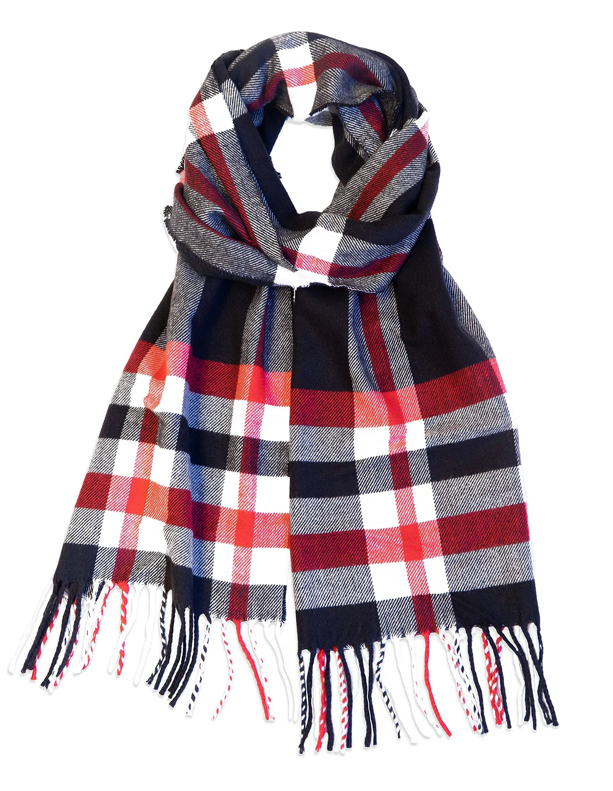 Calvin & Olivia Cashmere Feel Scarf Soft Winter Soft Tartan Plaid Fashion Nova ...