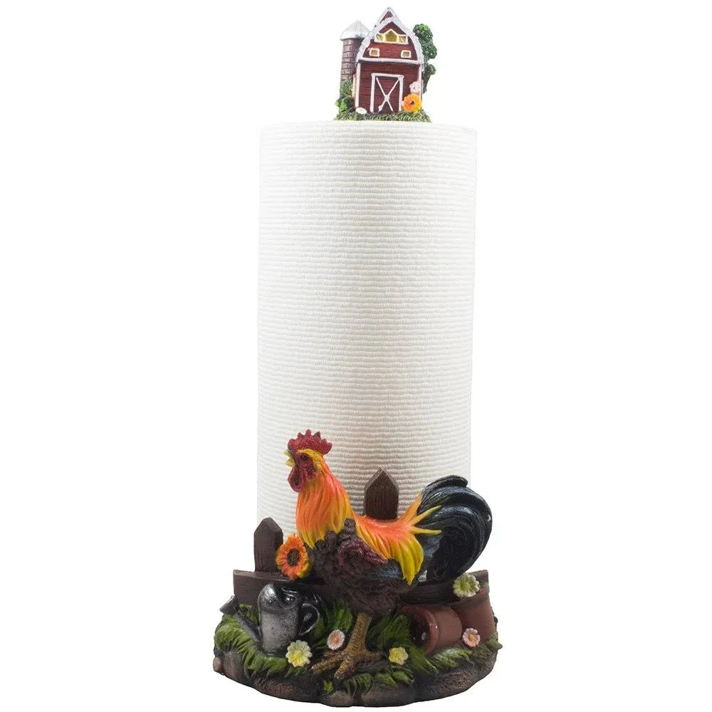 Country Rooster Farm Scene, Kitchen Countertop Paper Towel Holder - Farmhouse - Paper Towel Holders - by Home 'n Gifts | Houzz