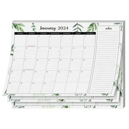 2024 Year Desk Calendar 11 inch x 8.5 inch Desktop or Wall Planner, Tear-Off Pad for Easy Planning, Includes A Notes Section to Do's Monthly Tasks for