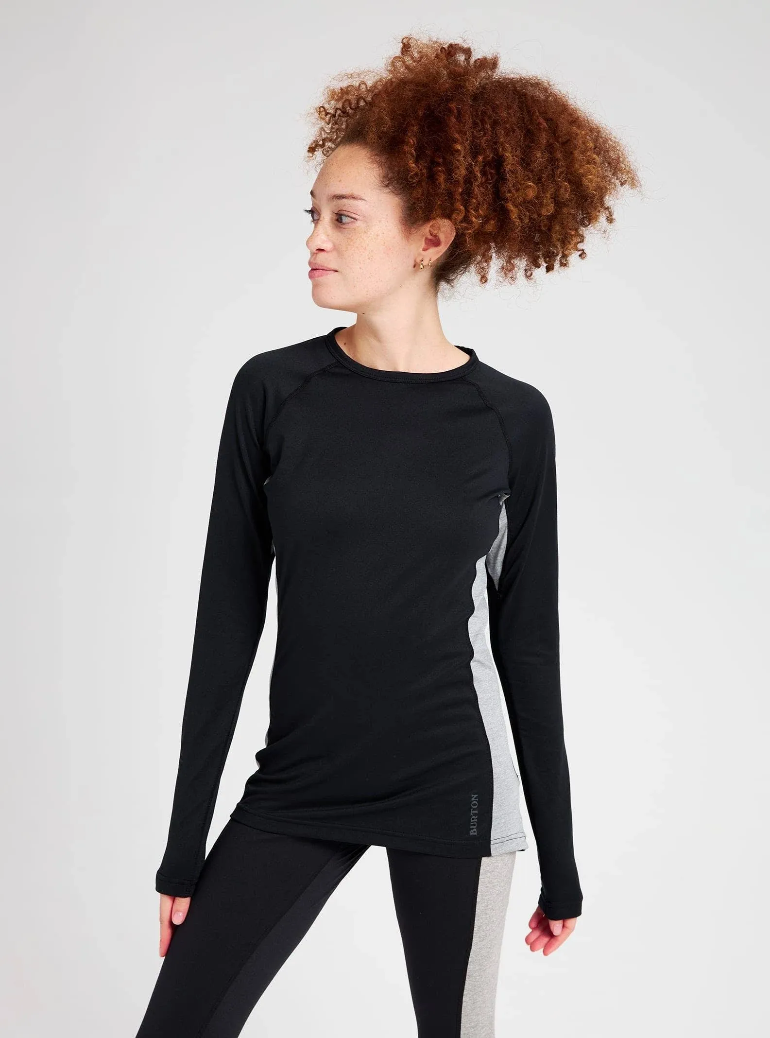 Burton Women&#039;s Midweight X Base Layer Crew Long Sleeve Shirt Small True Black