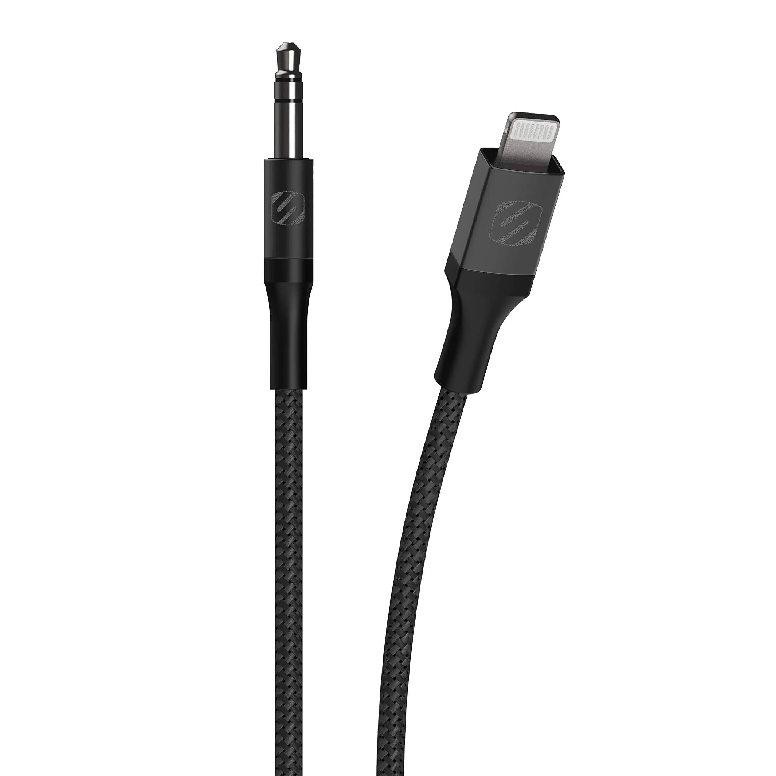 SCOSCHE 4FT 3.5MM To Lightning 8-Pin Braided Cable - Space Gray