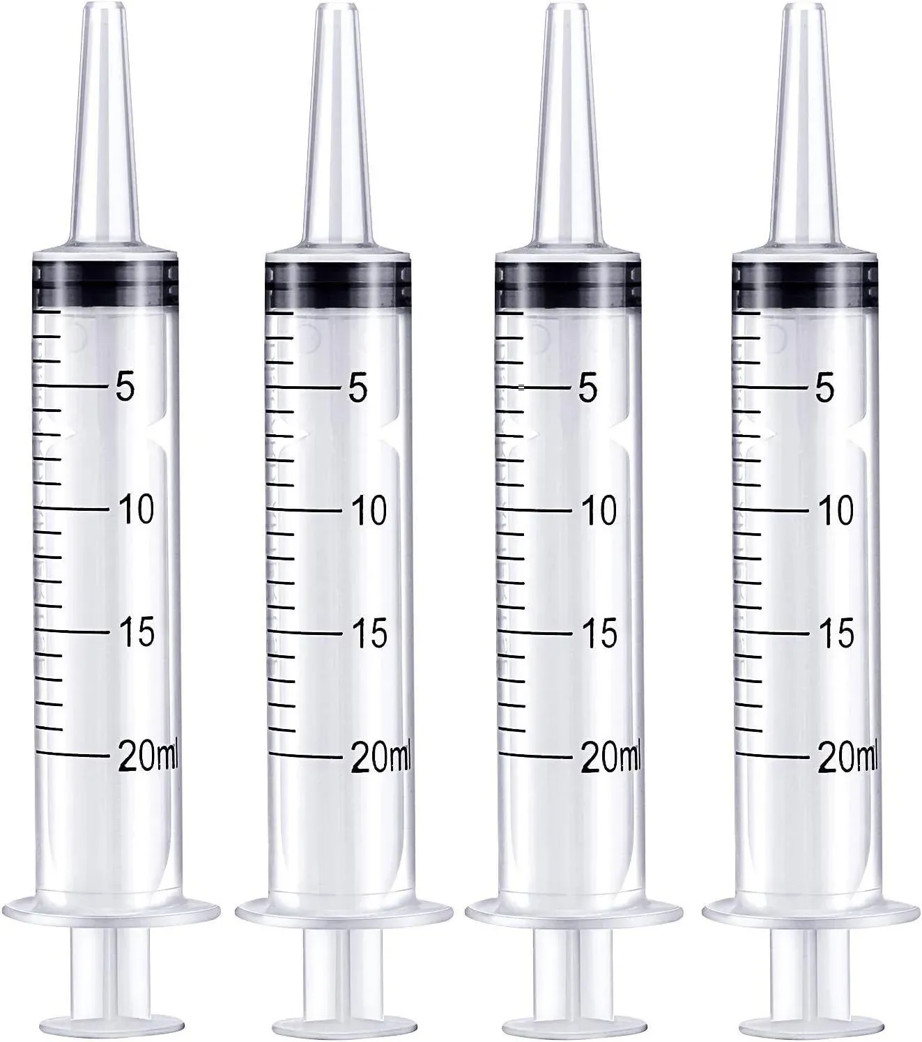 Large 20ml Plastic Measuring Syringe Suitable for Laboratory Use (4 pack)