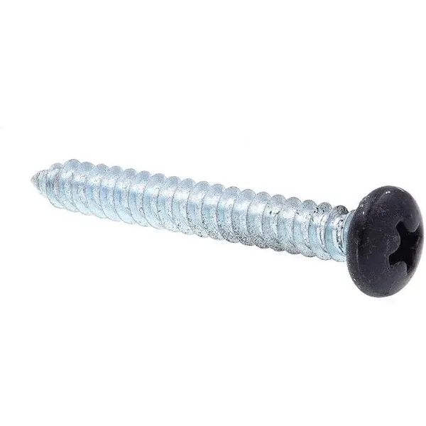 Sheet Metal Screw S-Tap Pan Head Phil Dr #10 X 1-1/2in Zinc Pl Steel Black Head 25PK