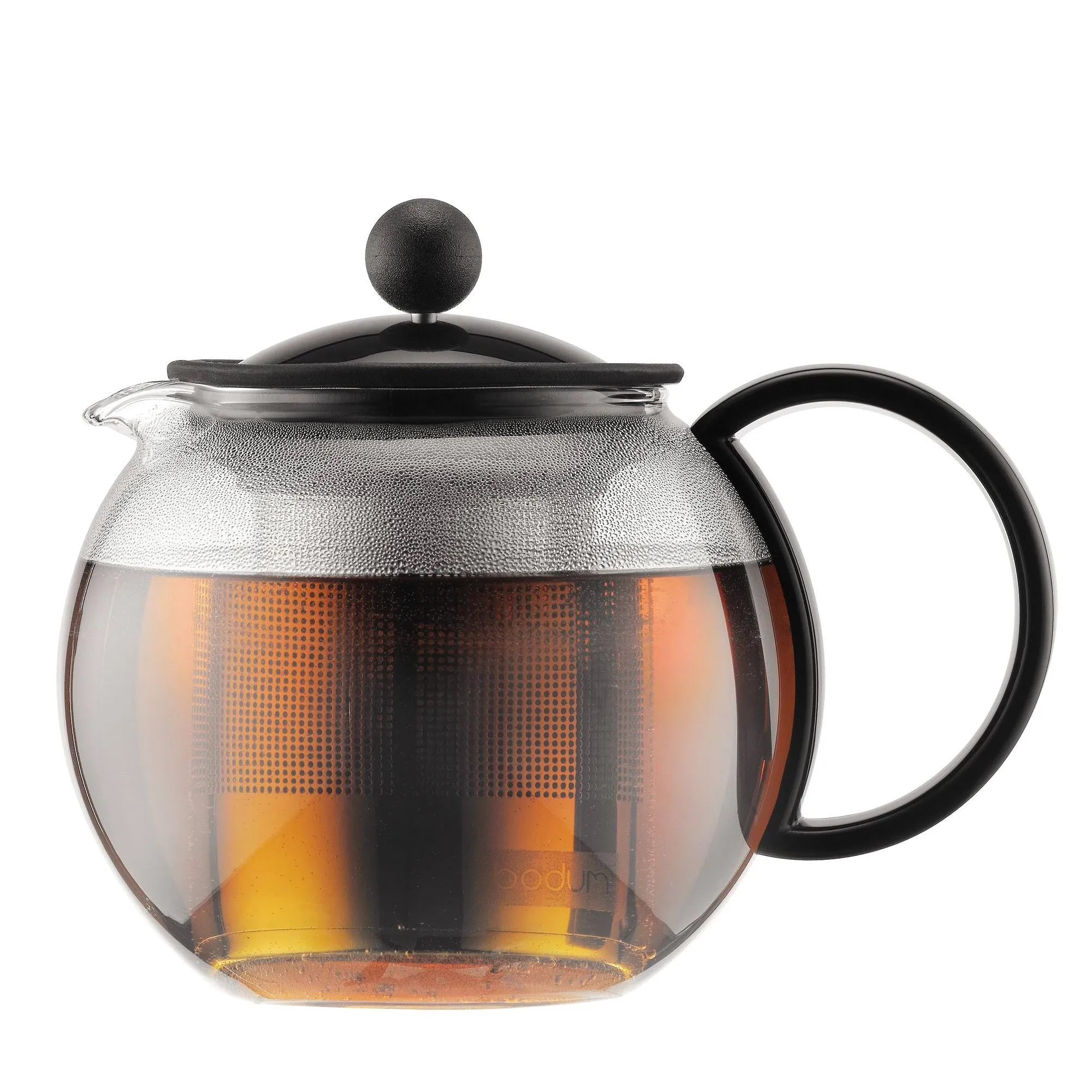 BODUM 1812-01 Assam Tea Maker (French Press System, Permanent Stainless Steel Filter, 0.5 L/17 oz) - Black/Transparent