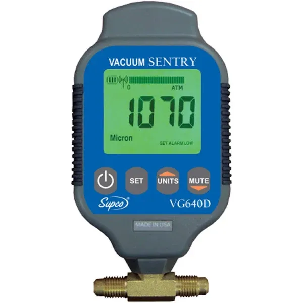 Supco VG640D Vacuum Gauge, +/-10% Accuracy