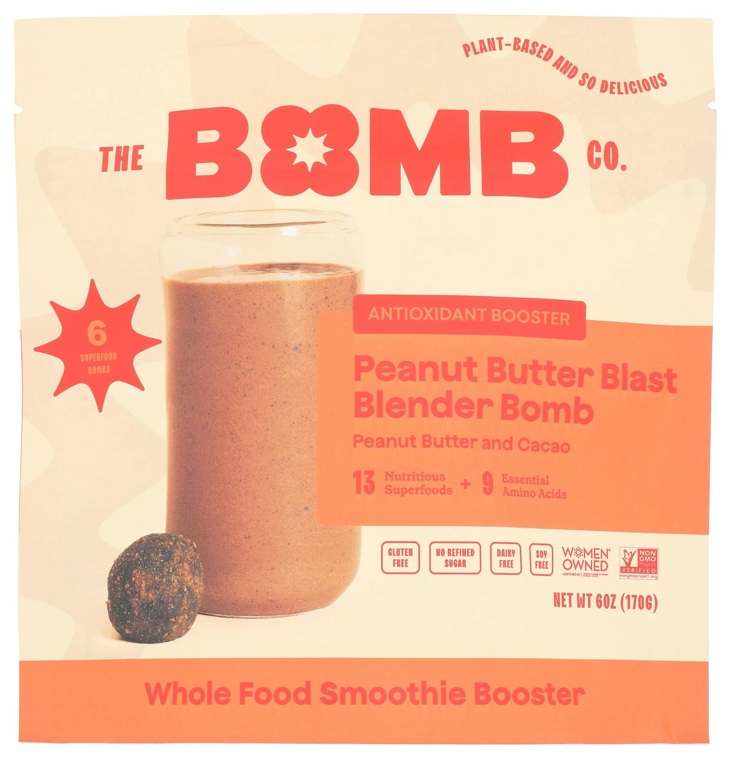 Blender Bombs Cacao and Peanut Butter Superfood Booster for Smoothies, 5.7 Oz