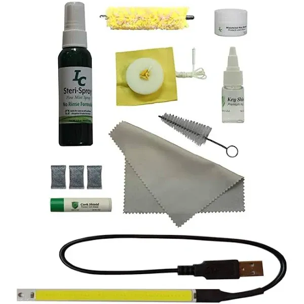 Saxophone Care Kit, Leak Light, Swab, Mouthpiece Brush, Neck Snake, Cleaner