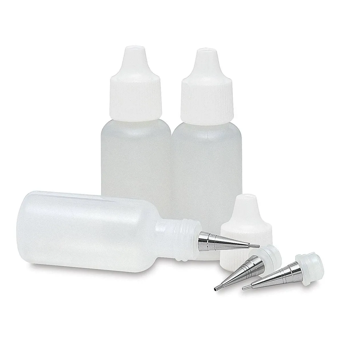 Jacquard Set Of Three Squeeze Bottles & Tips 1/2oz, Clear, White