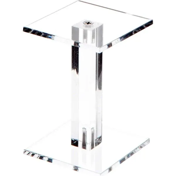 Plymor Clear Acrylic Square Barbell Pedestal Display Riser 4.375 Inches (Height ...