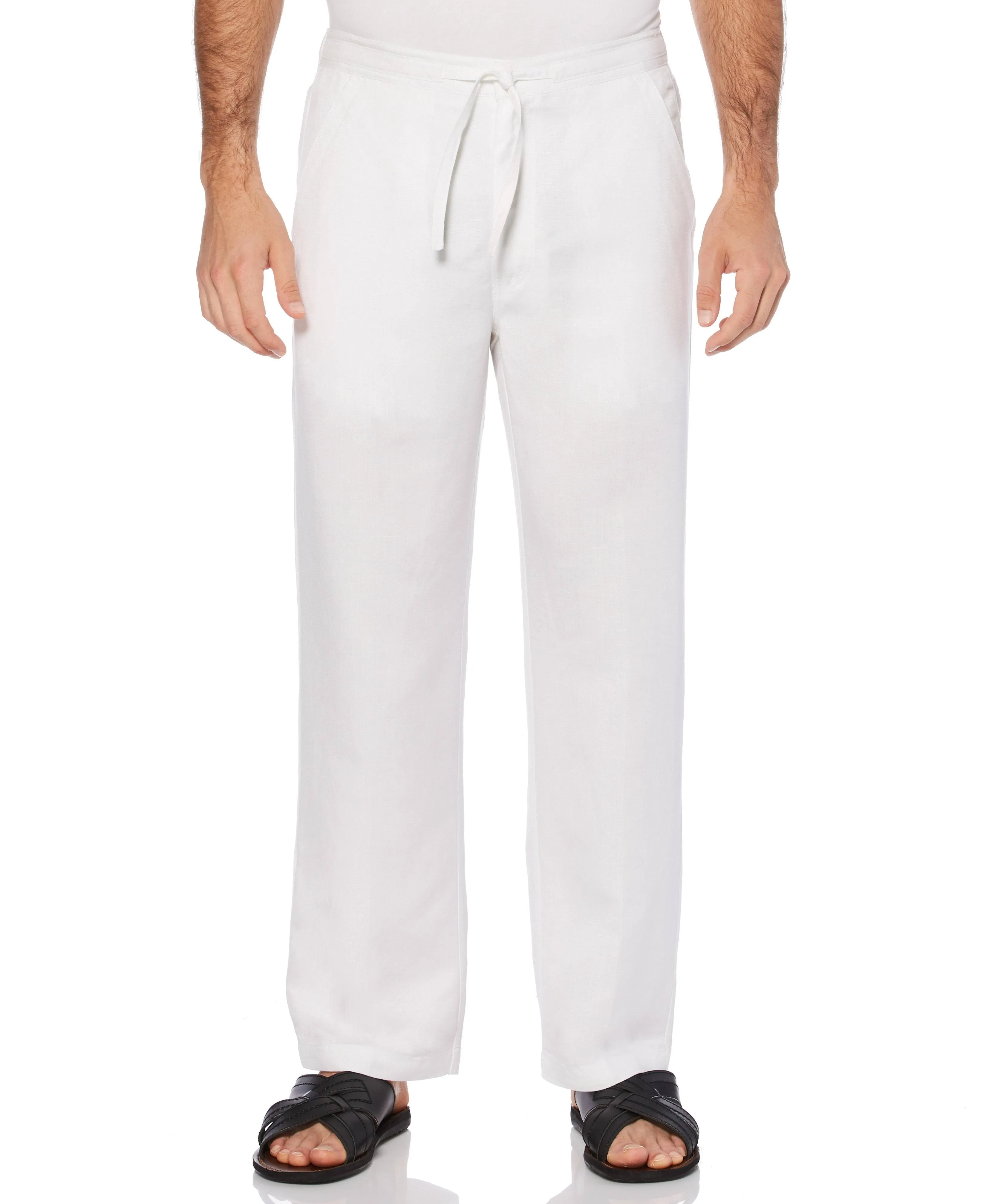 CUBAVERA Linen-Blend Core Drawstring Pants Large Classic Fit white NEW beach