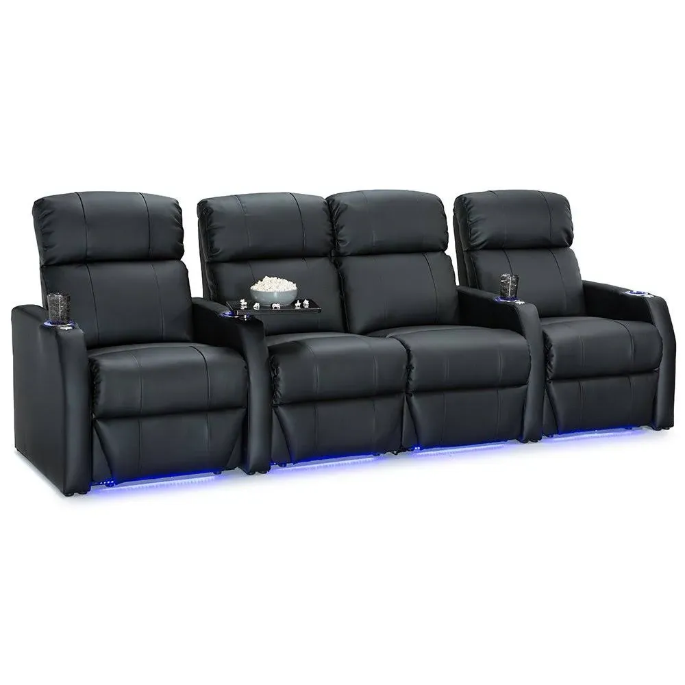 Seatcraft Sienna Home Theater Seating - Bonded Leather - Power Recline - Space ...