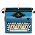 Blue Vintage Typewriter for A Nostalgic Flow - Manual Typewriter Portable Model