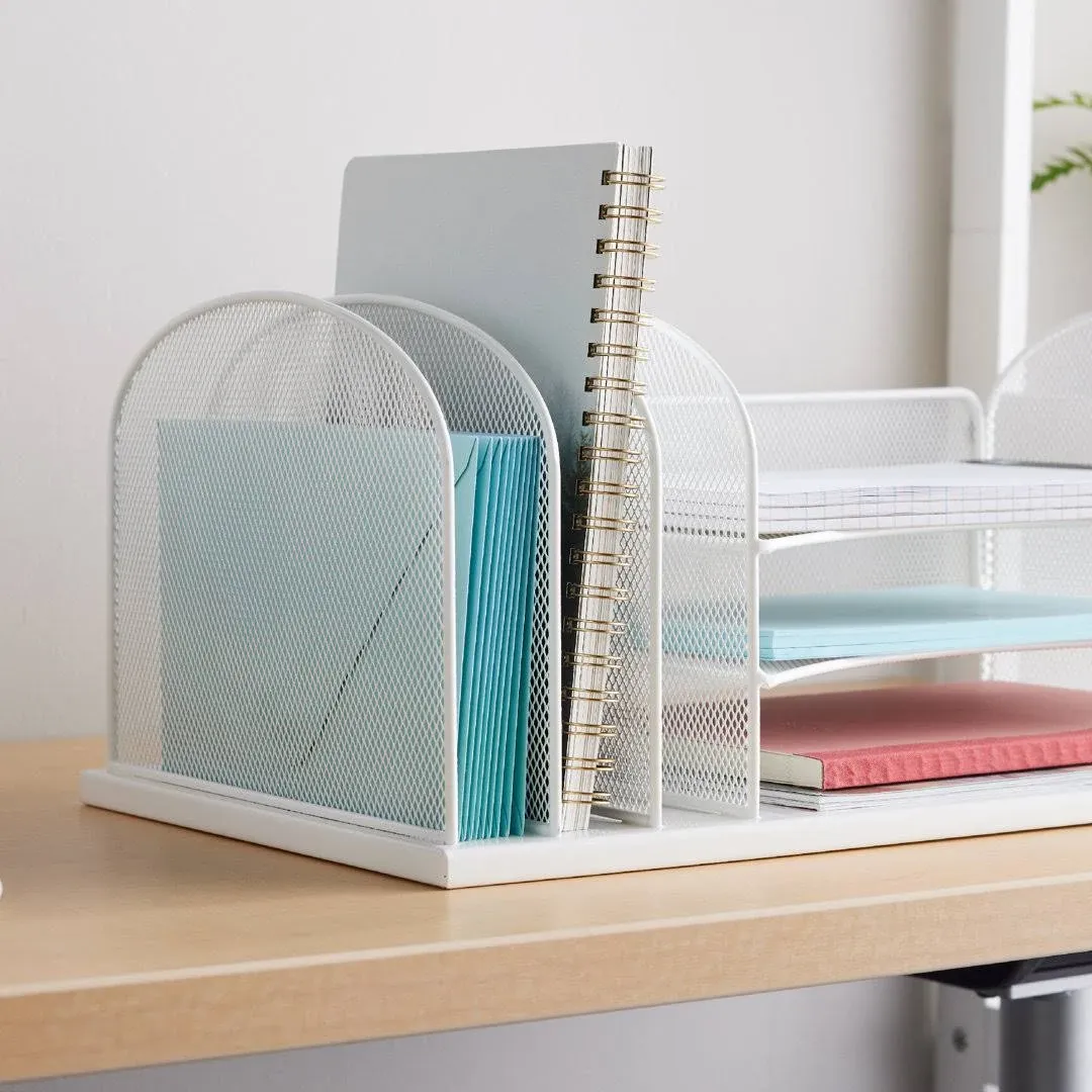 Safco Onyx Desk Organizer in White