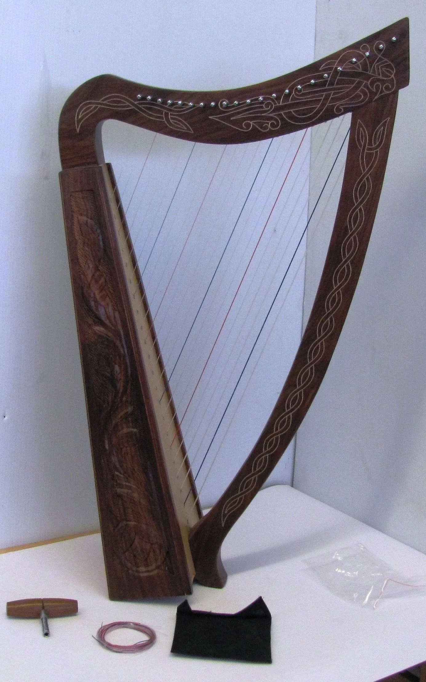 Sturgis 36 inch 22 String Harp Celtic Irish Style Solid Wood Free Carrying Bag ...