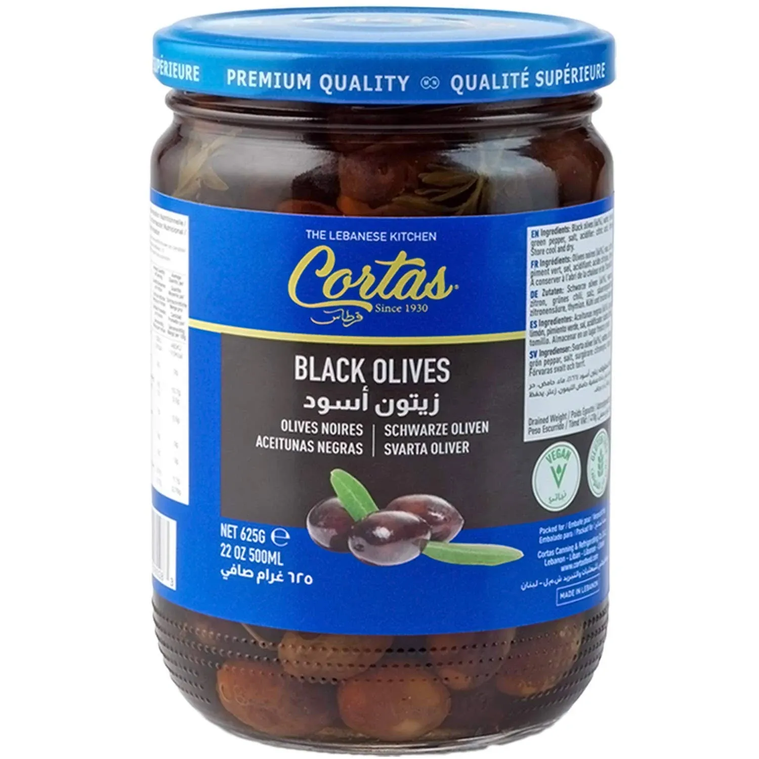 Cortas Green Olives With Thyme 22 Oz