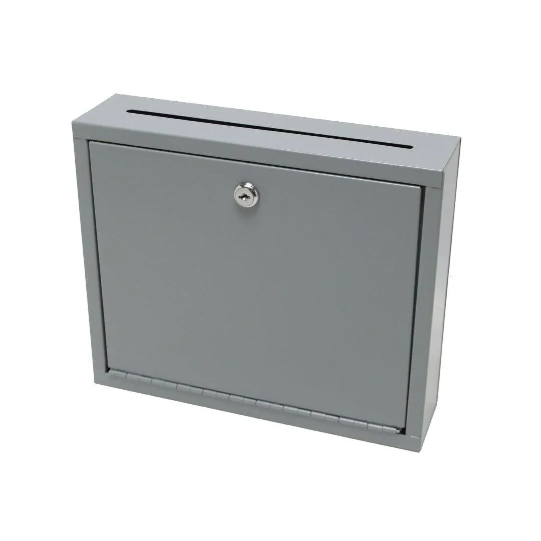 FixtureDisplays® Multipurpose,Wall Mountable,Medium Size,Suggestion Box,Donation Box,Drop Box,Mailbox,Cash Box 15212-grey