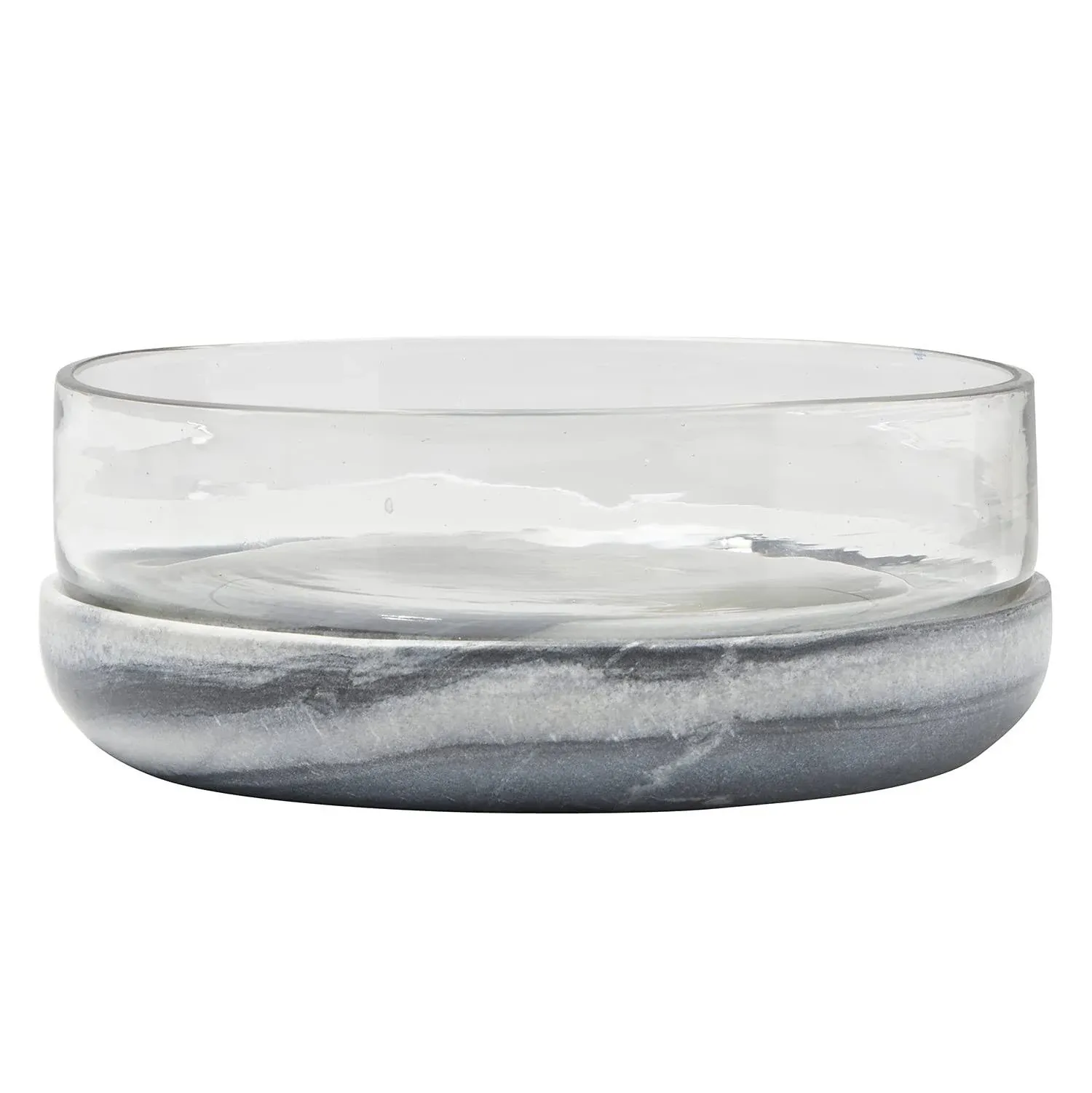 Creative Brands J2526 2.5 x 6 in. Marble & Glass Bowl Grey