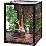 REPTI ZOO Reptile Glass Terrarium, 24" x 18" x 18" Front Opening Terrarium with Double Hinge Door